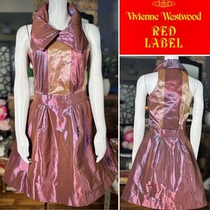 Vivienne Westwood Red Label Iridescent Crush Collar Sleeveless Party Dress Sz 6
